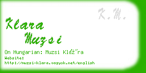 klara muzsi business card